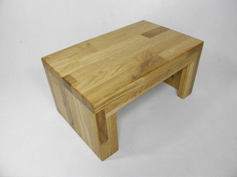 Footstool kick stand made of solid oak wood image 6