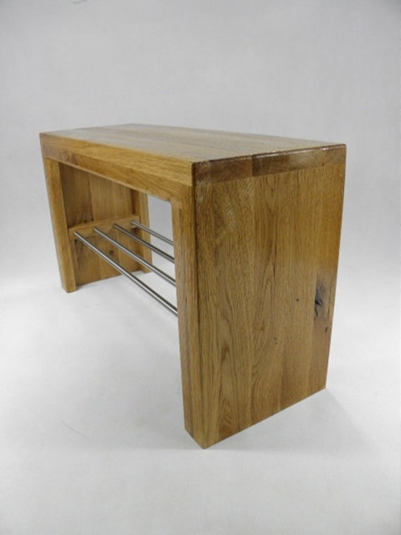 Bench Bench Wooden Bench Wild Oak Shoe Rack Stainless Steel Etsy