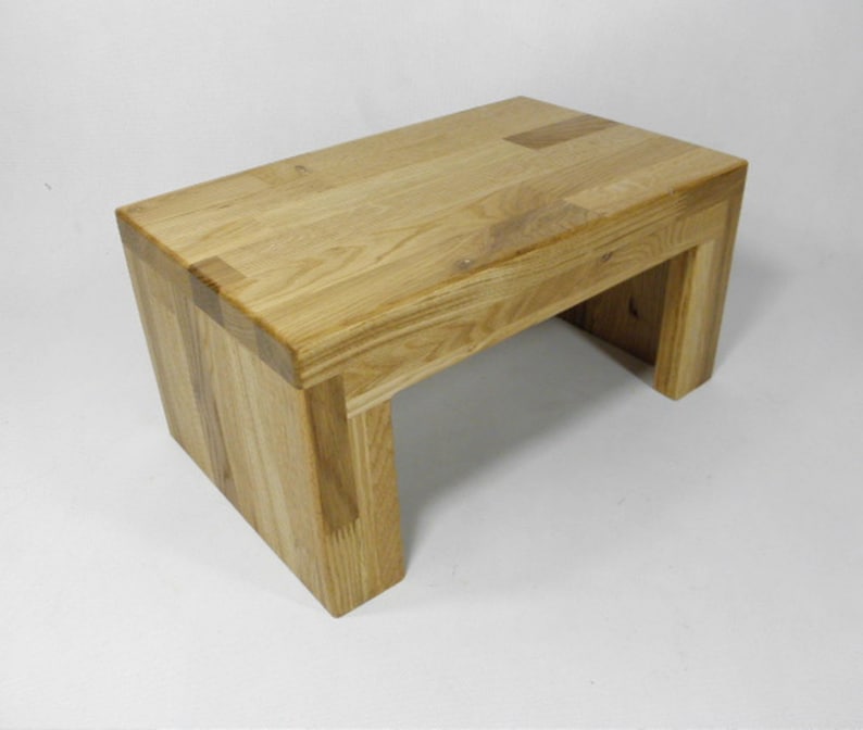 Footstool kick stand made of solid oak wood image 5