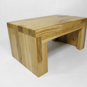 Footstool kick stand made of solid oak wood image 1