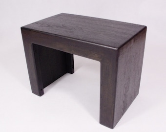 Stool footstool solid wood black oak stand yoga bench column