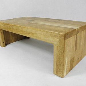 Footstool footrest wooden bench stand stool yoga bench XL solid oak