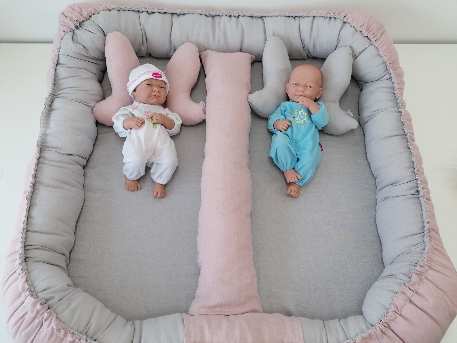 Linen baby nest for twins linen baby nest for twins twin Etsy