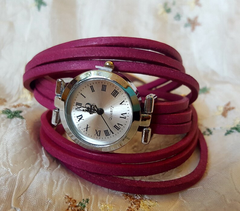 Armbanduhr mit Lederbändern, Steampunkstyle Bild 2