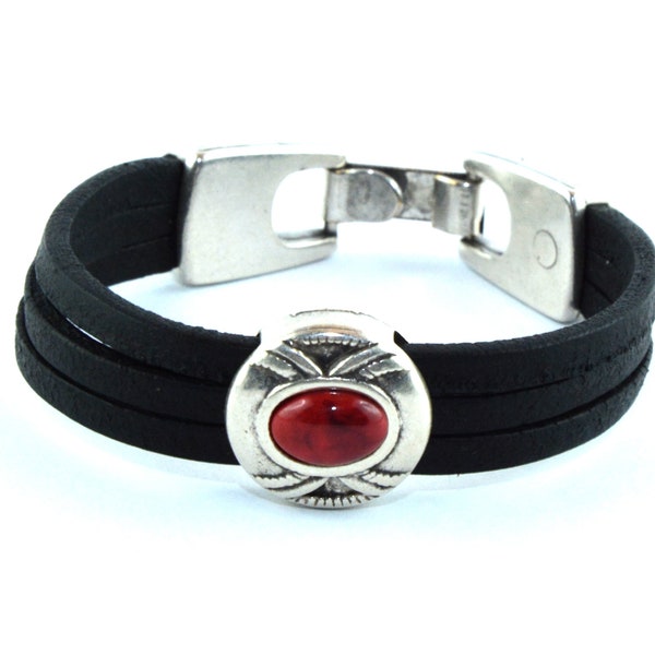 Echtleder Armbänder versilbertes Medaillon Muggel