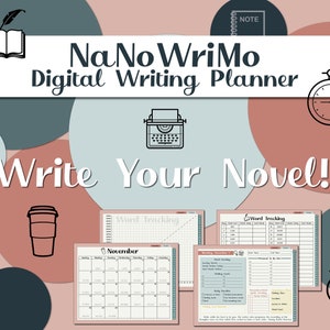 Authors Workbook Digital Planner. Book Writing. Nanowrimo. National Novel Writing Month. Daily Planner. Word Count Tracker. Instant Download