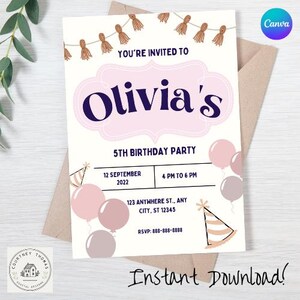 Girl&#39;s Birthday Party Invitation
