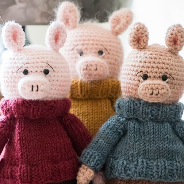 Le motif Amigurumi des trois petits cochons