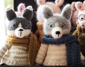 Amigurumi Wolf Crochet & Knit Pattern: Winston Stuffie (Digital Download)