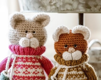 Modèle de chat Amigurumi | Un chaton et ses mitaines | Crochet et Tricot