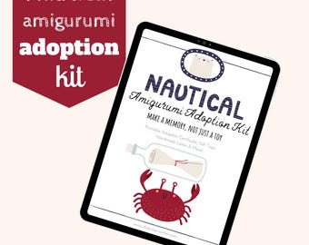 Nautical Amigurumi Adoption Kit: Printable Certificate & Gift Tags (Digital Download)