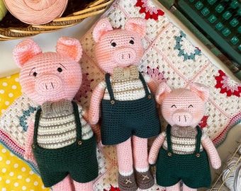 Amigurumi Crochet Pig Pattern: Three Little Pigs (PDF)