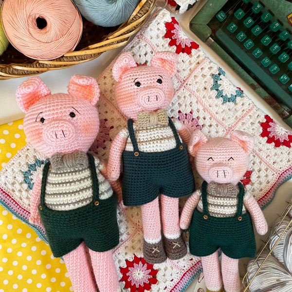 Amigurumi Crochet Pig Pattern • Amigurumi Pig PDF • Cute Crochet Pig Pattern • Pig Amigurumi Pattern