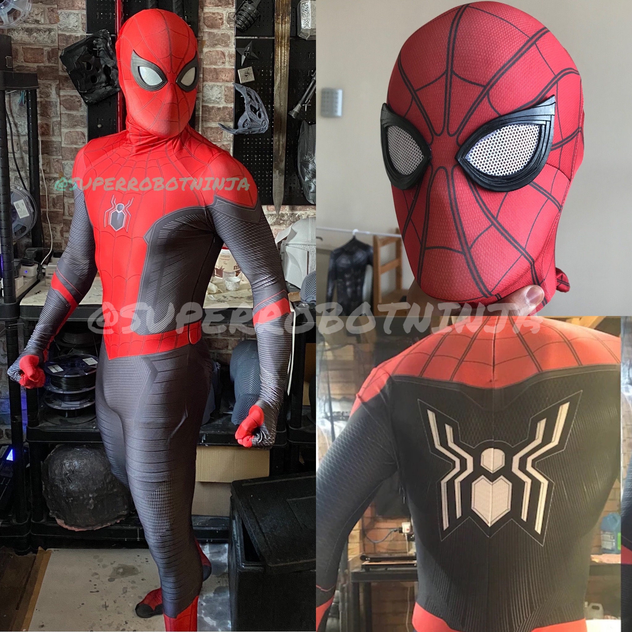 Múltiples Estilos Spiderman Spider Man Miles Morales Máscara Elástica  Disfraz De Adulto Cosplay