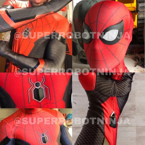 Spider-man Suit Fitted Faceshell Far From Home UPGRADED - Etsy
