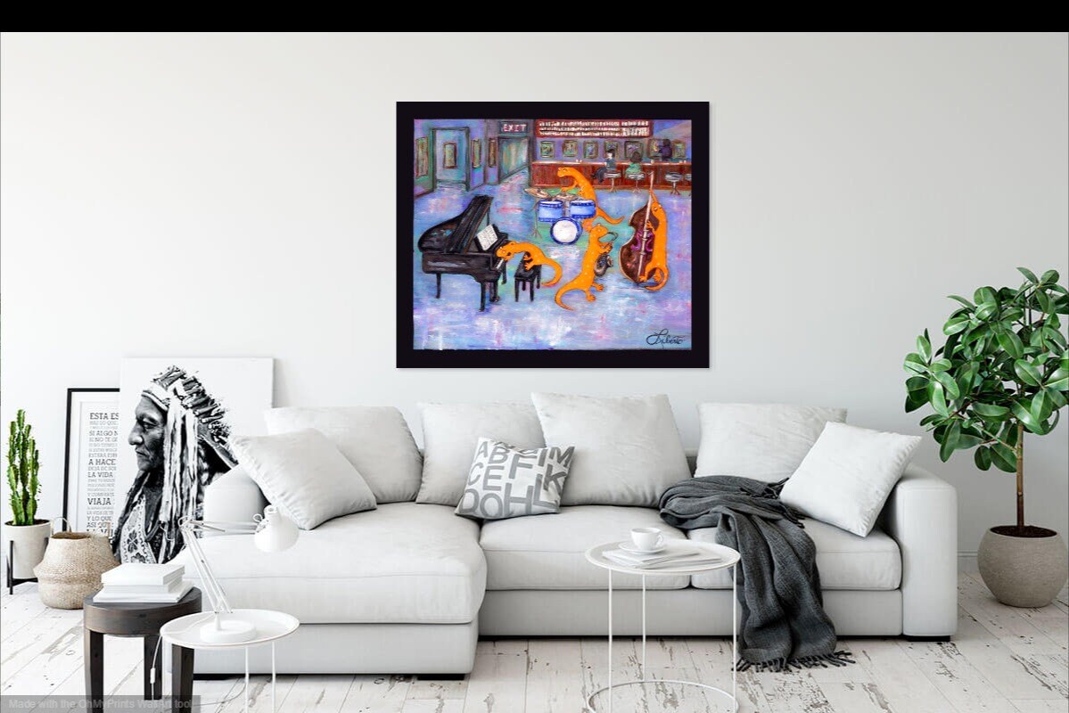 Fun Art Large Canvas Bar Art Large Whimsical Art Abstract Etsy