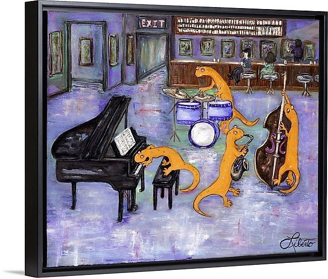 Fun Art Large Canvas Bar Art Large Whimsical Art Abstract Etsy