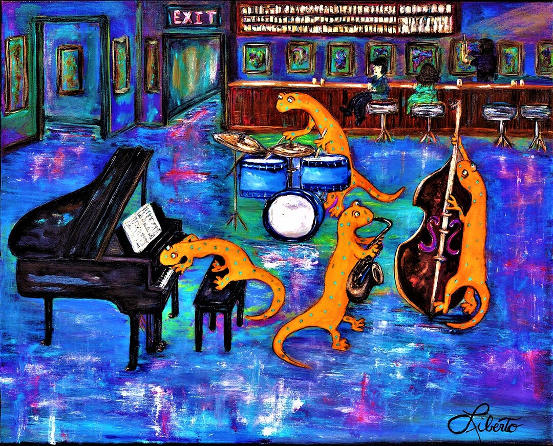 Fun Art, Large Canvas, Bar Art, Large Whimsical Art, Abstract Painting