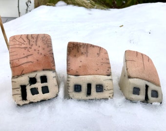 Small houses in raku technique