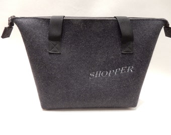 large wool felt bag - shopper
