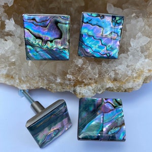 Abalone shell knobs