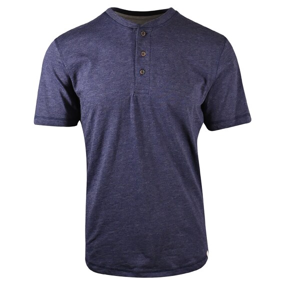 Navy blue henley hot sale shirt