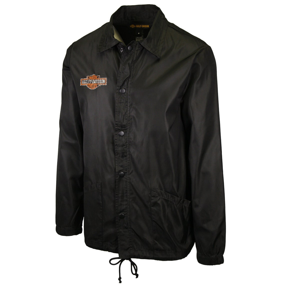 HarleyDavidson Men's Black Windbreaker Full Zip Jacket Etsy