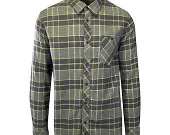 O'Neill Men's Olive Plaid Redmond Stretch L/S Flannel Shirt (S03)