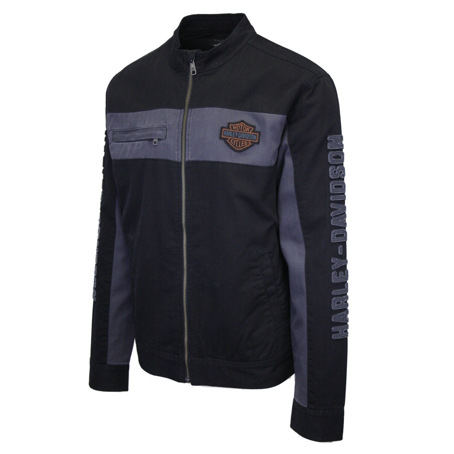 HarleyDavidson Mens Copperblock Canvas Full Zip Jacket S01 Etsy