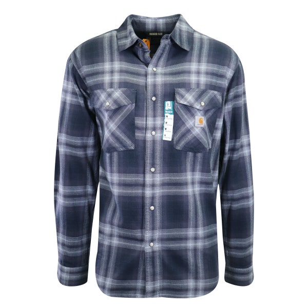 Carhartt Men's Woven Shirt Blue Plaid Long Sleeve (330)