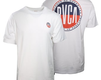 RVCA T-shirt S/S coupe régulière pour homme avec cercle rouge bleu marine (S15)