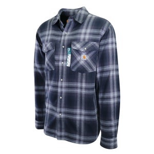 Carhartt Men's Woven Shirt Blue Plaid Long Sleeve 330 image 2