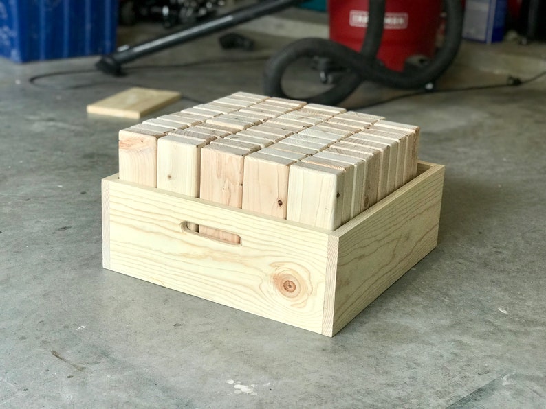 Deluxe Giant Block Tower Game with Carry Case Custom Engraved Stained Giant Jenga