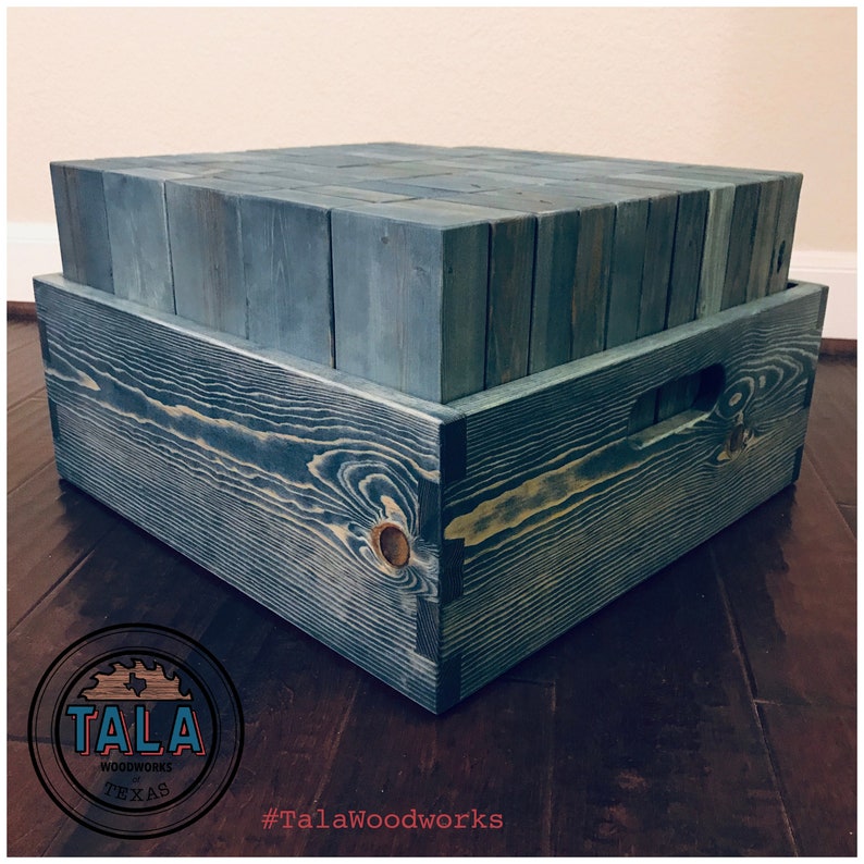 Deluxe Giant Block Tower Game with Carry Case Custom Engraved Stained Giant Jenga