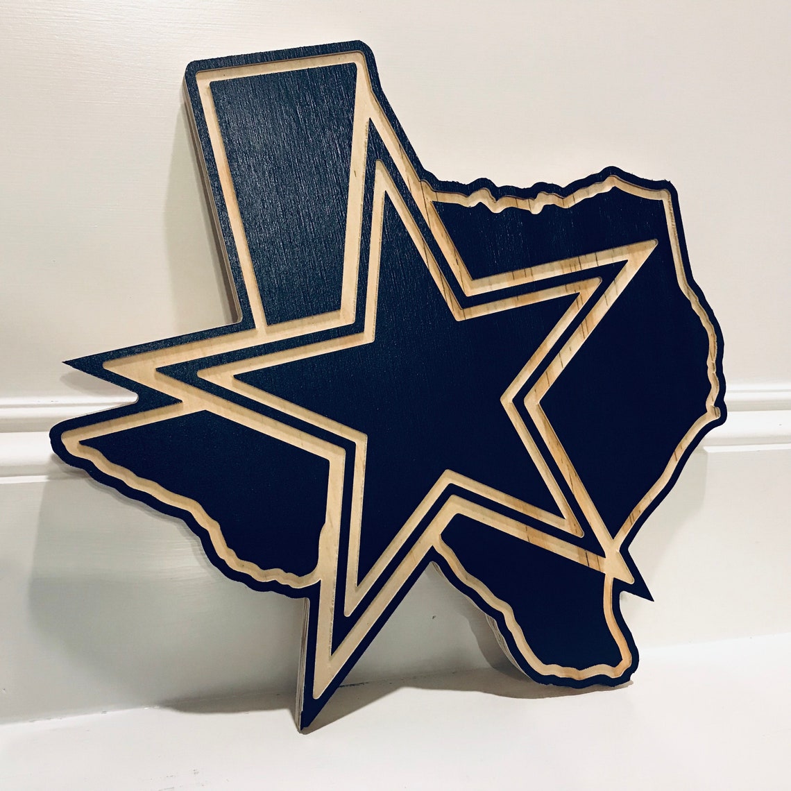 Texas Lone Star Sign / Star Shape over Texas / Dallas Cowboys Etsy