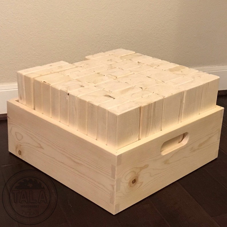 Deluxe Giant Block Tower Game with Carry Case Custom Engraved Stained Giant Jenga