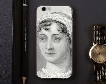 Jane Austen iPhone Case / Bookworm/ Pride and Prejudice / Author / Jane Austen Art / Literary Gifts / Jane Austen Lover / Persuasion / Emma