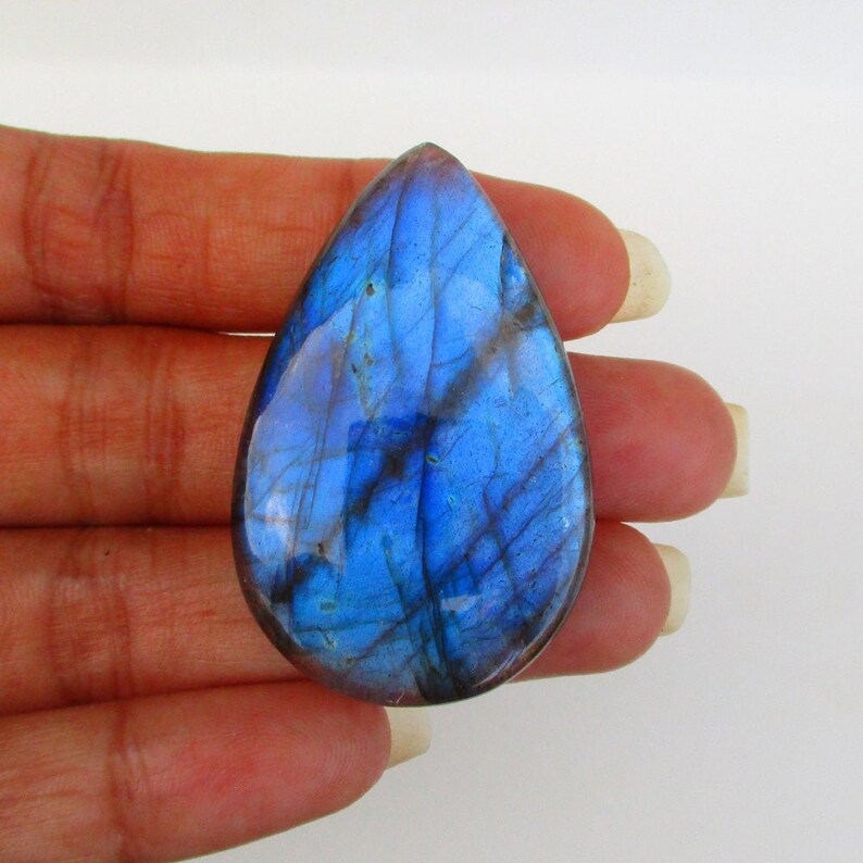 100% Genuine Pear Shape Labradorite 59.25 Carat Cabochon image 0