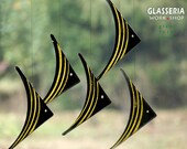 Glass Fishes 5 pcs. Glass decoration, window decorations, hanging, room decorations, art glass, decoration, adornment, windows suncatcher