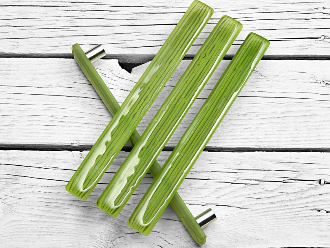 Green Glass Door Handle Kitchen Handles Cupboard Etsy