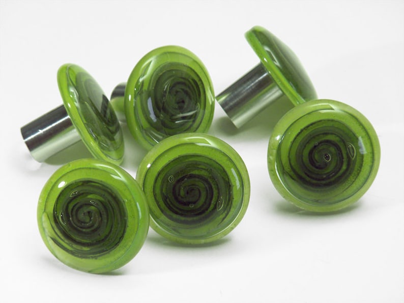 Green Glass Door Handle Kitchen Handles Cupboard Etsy