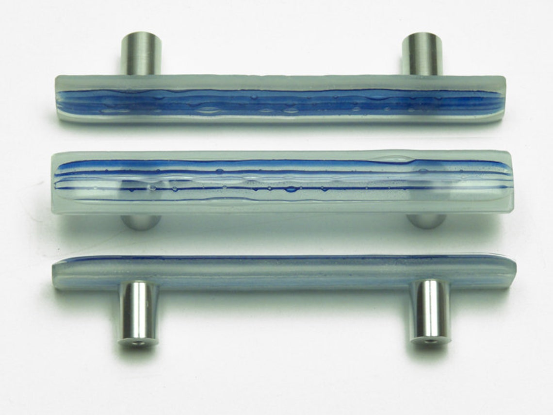 Blue Glass Door Handle Kitchen Handles Cupboard Etsy