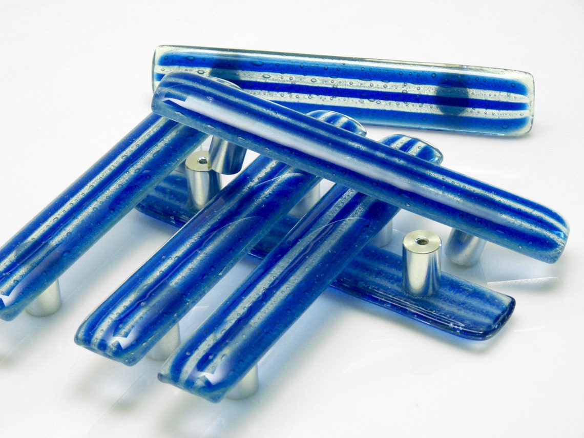 Navy Blue Glass Door Handle Kitchen Cabinet Handles Cupboard - Etsy