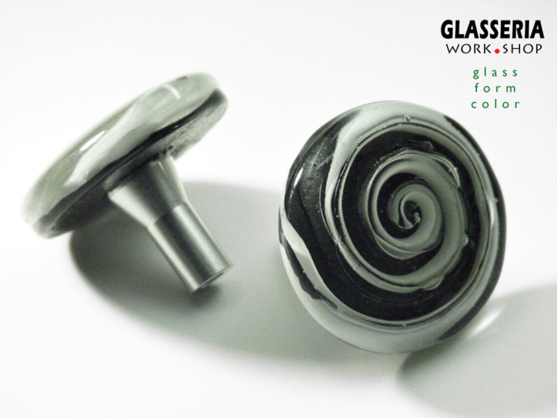 Black Glass Door Handle Kitchen Handles Cupboard Etsy