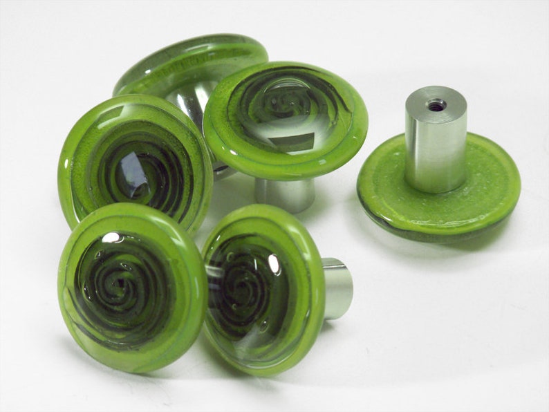 Green Glass Door Handle Kitchen Handles Cupboard Etsy