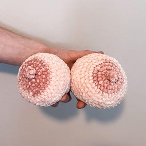 Velvet Stress Boob- Crochet Stress Toy in Inclusive Skin Tones