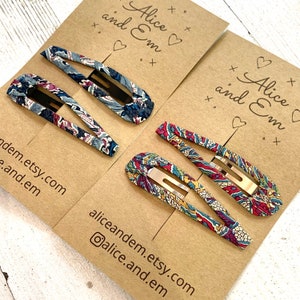 Liberty of London hair clips - large hair clips, snap hair clips, hair accessories, barrettes and clips, hair slides for women