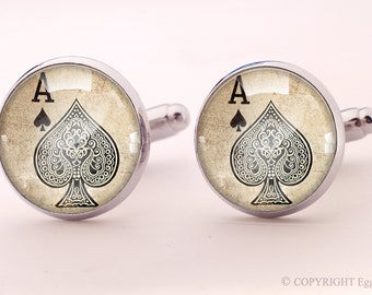 Ace Spades Cuff links, 0709CS