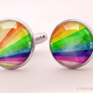 Manschettenknöpfe Regenbogen, 0814CS