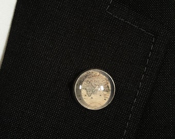 World map lapel pin, 0196LP